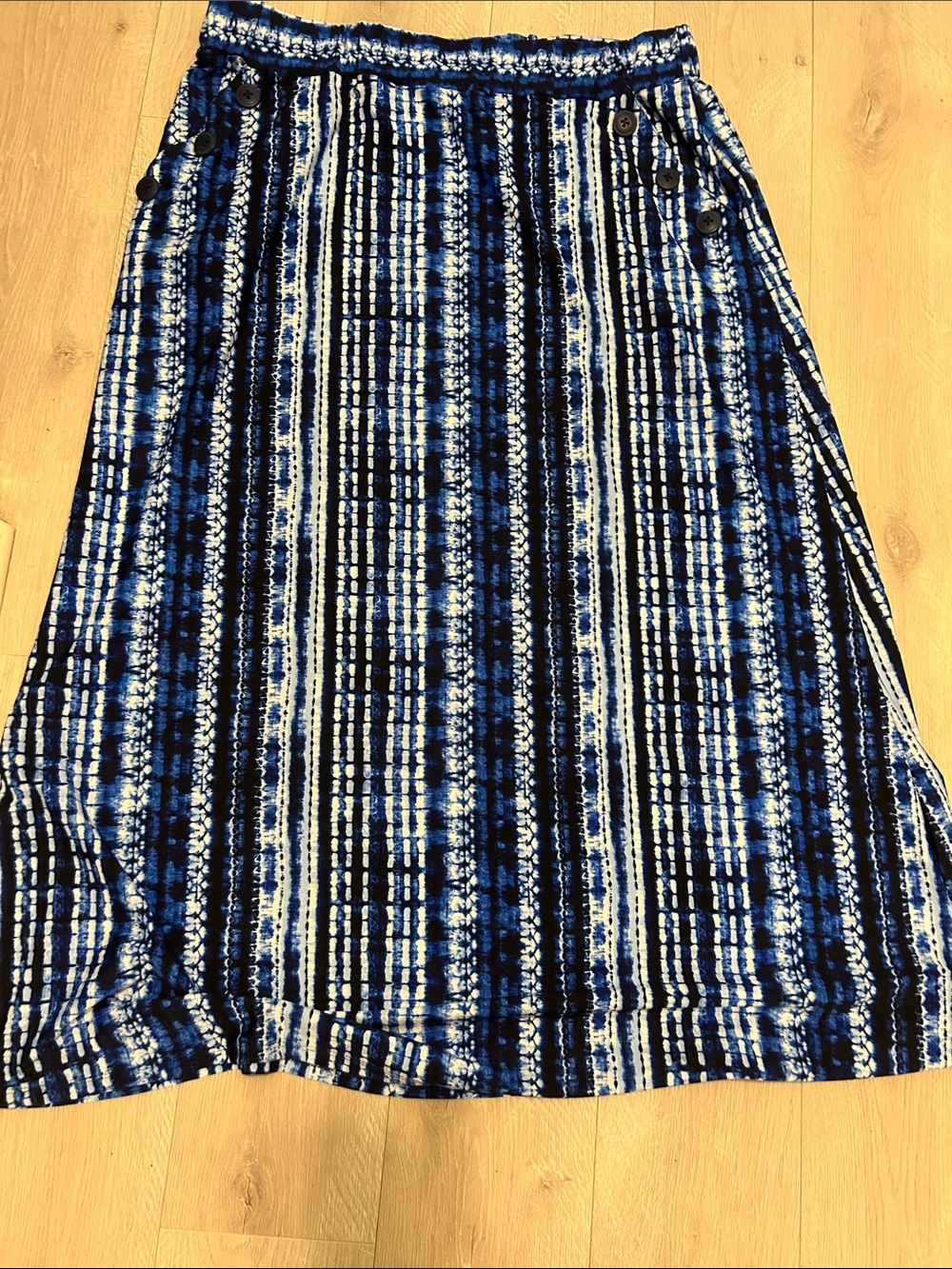Blue Striped Maxi Skirt